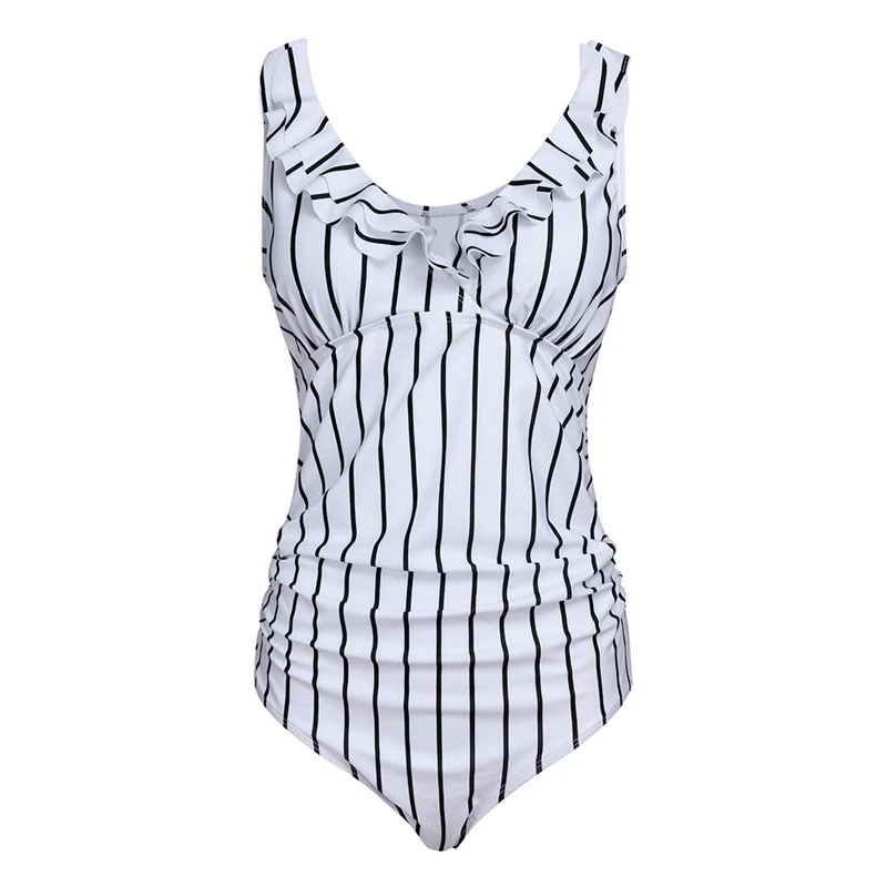 Сексуальный купальник для беременных женщин в полоску с открытой спиной бикини