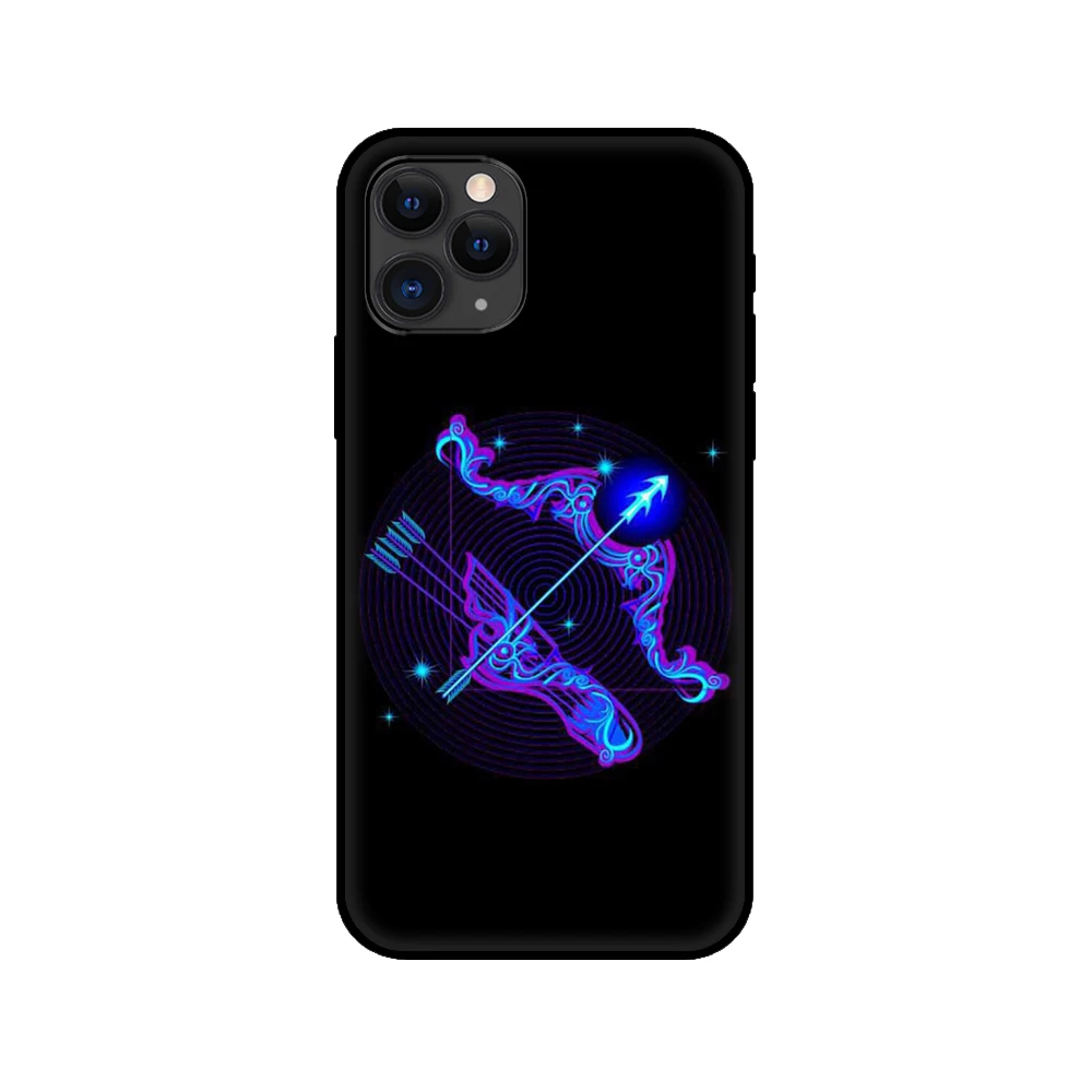 Black tpu case for iphone 5 5s se  6 6s 7 8 plus x 10 cover for iphone XR XS 11 pro MAX case Zodiac Signs