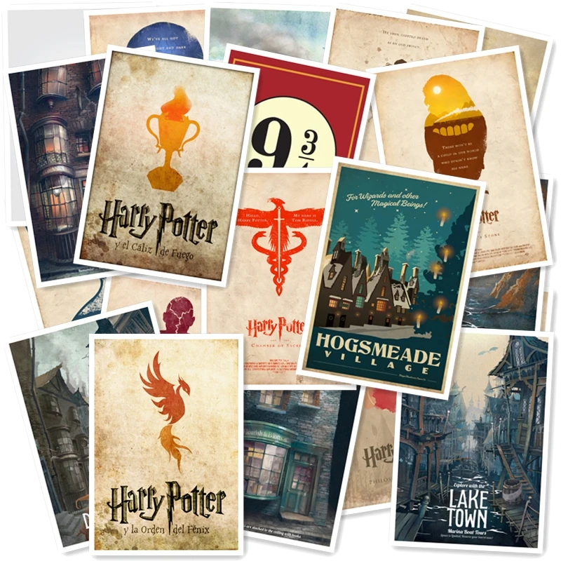 Золотой Academy of Magic Potter 20/шт ПВХ серии наклейки классический креативный дизайн коллекция подарок высокое качество печати - Цвет: Золотой