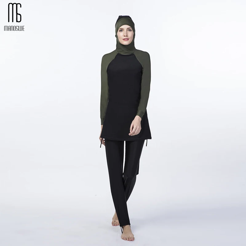 Мусульманский купальный костюм Manoswe Модный узор Лоскутная Ткань для женщин