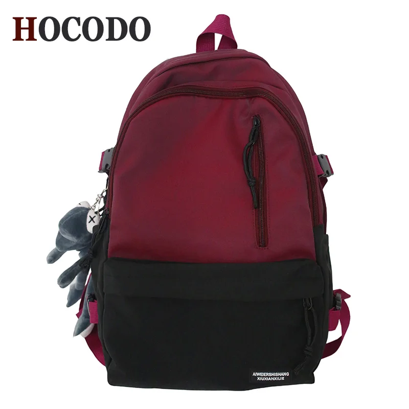 

HOCODO 2021 Backpack Women Backpack Patchwork Women Shoulder Bags Nylon Waterproof Female Packbag Student Backpack For Teenager