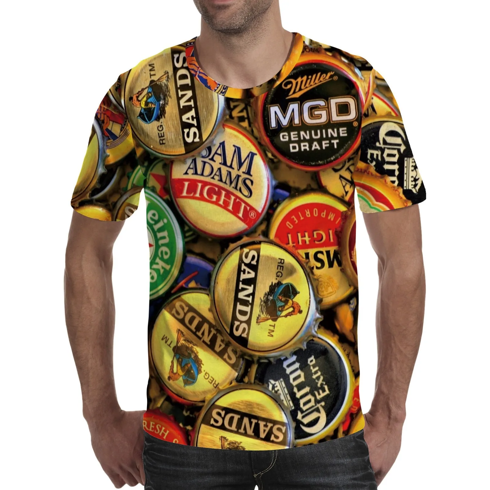 

New Summer T Shirt Men Beer Time Pattern O-neck Tops Tees Streetwear Casual T Shirts 3d Print Cool Shirt Mens