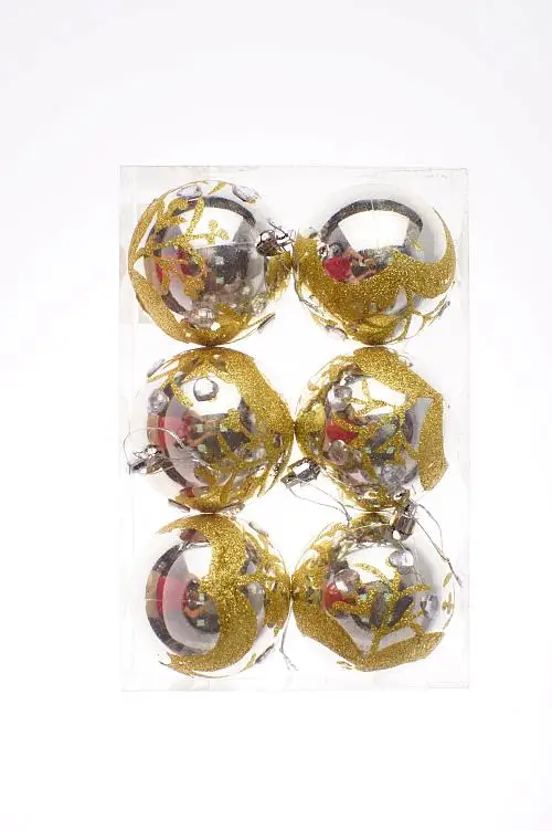 Christmas decoration tree balls diameter 8 cm Set 6 New Year 2022 for елочный ball toy toys | Дом и сад