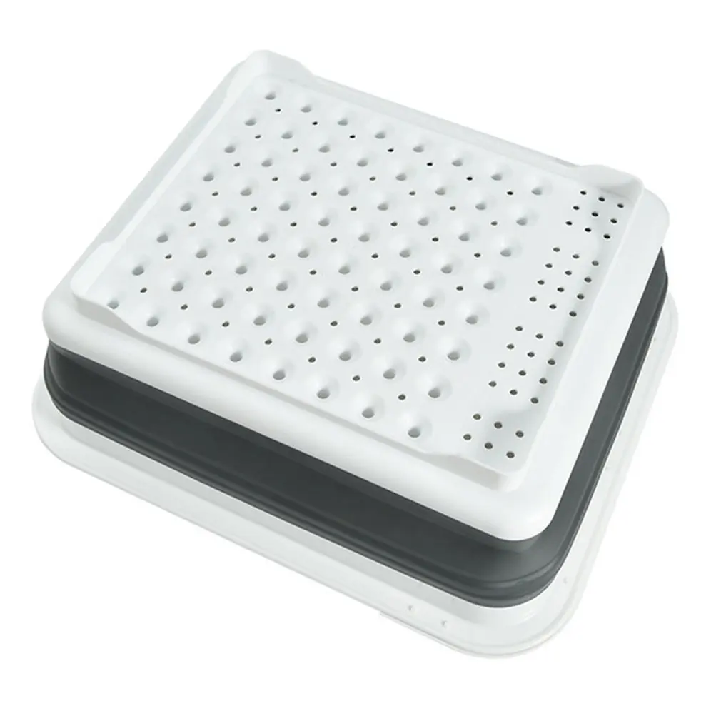 

Foldable Collapsible Washing Up Bowl Dish Drainer Draining Folding Water Reusable Camping Kitchen Useful Tools