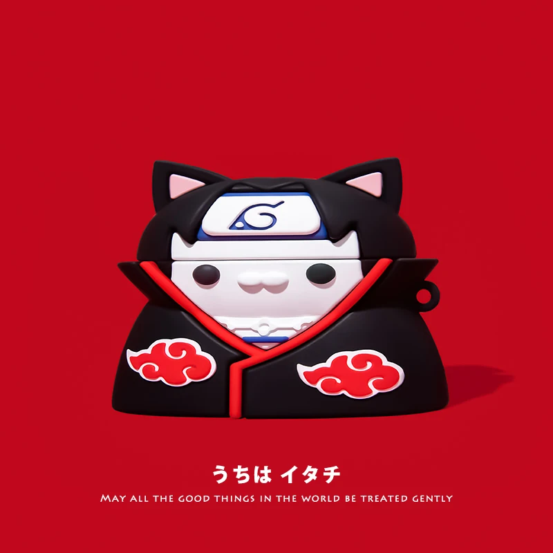 Мягкий силиконовый чехол Naruto Airpods красная женская защитная оболочка Airpodspro милые