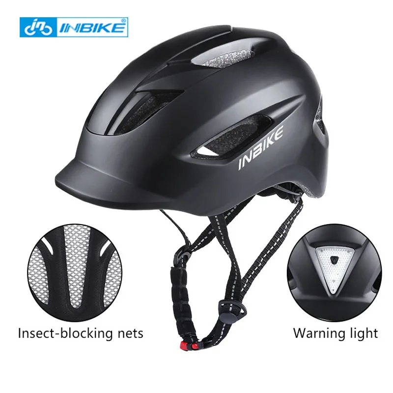

Шлем велосипедный INBIKE с подсветкой из пенополистирола и поликарбоната, дышащий, для мужчин и женщин