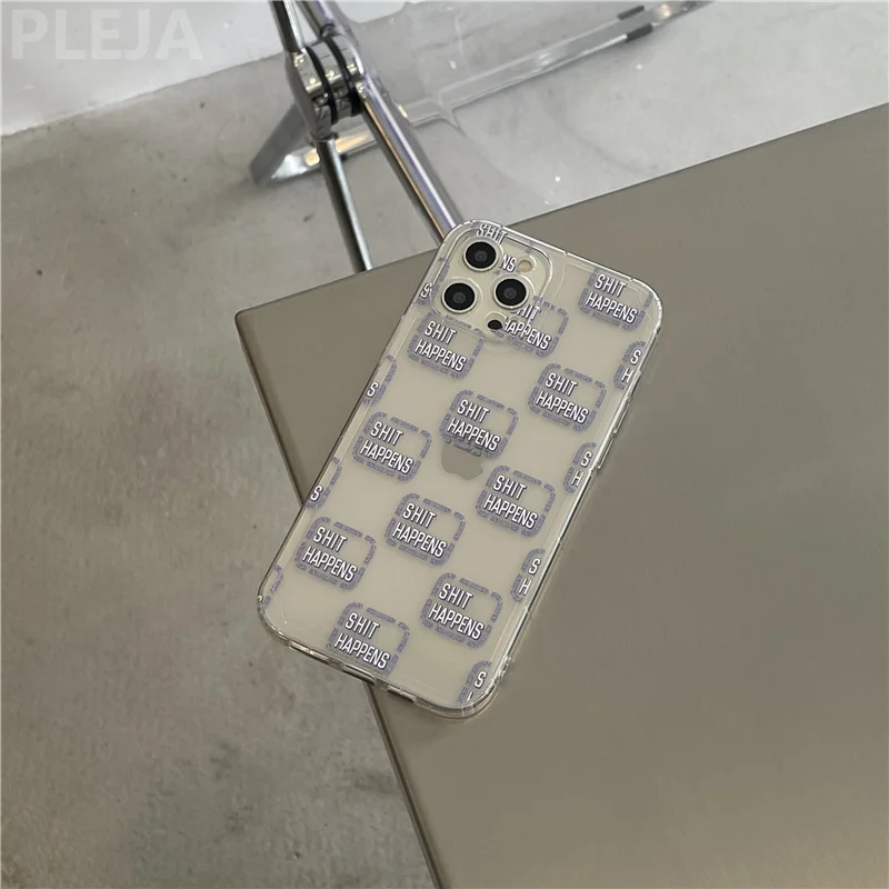 

Новый милый прозрачный чехол для телефона с квадратными английскими буквами для IPhone 12 11 Pro Max 7 8 Plus X XR XS Max SE 2020, чехлы, мягкий чехол с рамкой