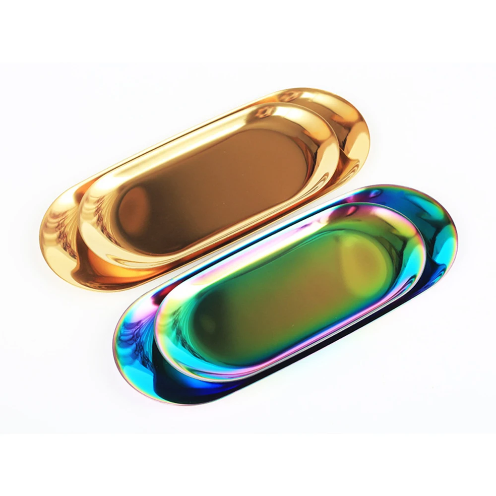 Скандинавский металлический лоток для хранения пластина розового золота