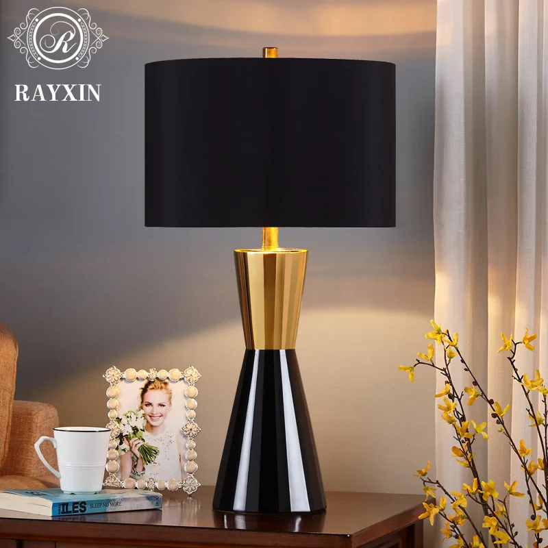 Роскошный пост-современный американский стиль Черная настольная лампа для