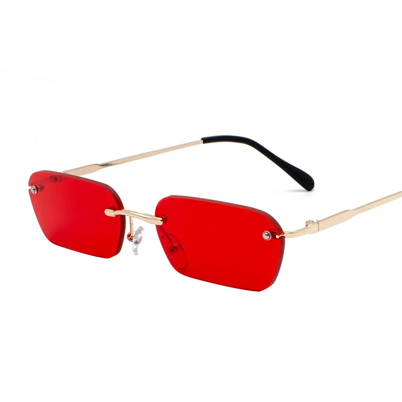 

Small Rectangle Rimless Sunglasses Women Square Vintage Sun Glasses Brand Designer Men Retro 90s Trendy Gradient Glass