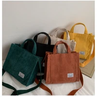 bags for women 2021 corduroy shoulder bag reusable shopping bags casual tote female handbags cross body messenger bags