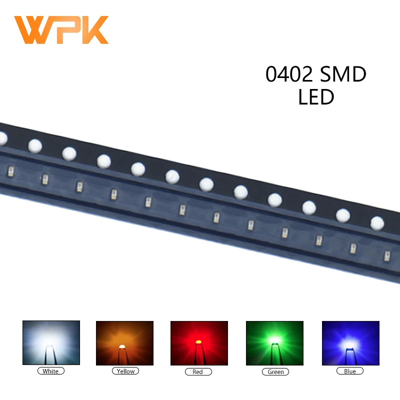 100 шт. 0402 SMD LED красный желтый и зеленый цвета белого синего оранжевый UV светильник