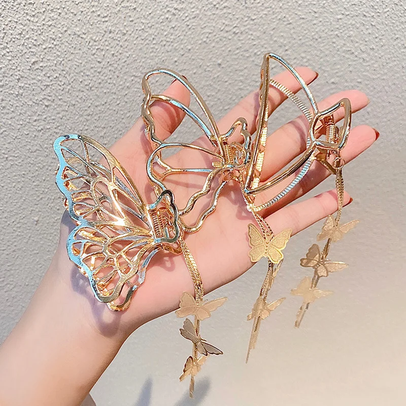 

Woman Butterfly Metal Hair Claws Hair Accessories Chic Barrettes Hair Clip Ladies Hairgrip Headwear Girls Ornaments Crab