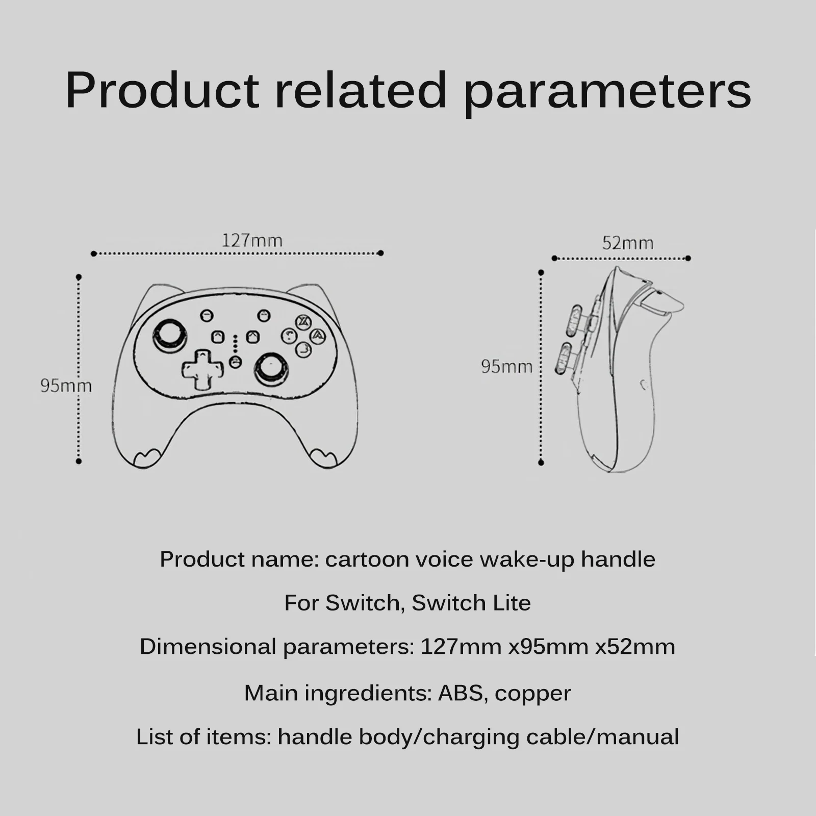 

Game Controller Cute Cat Cartoon Pattern Vibration Detachable Bluetooth Game Handle For Switch Lite Pro4 game controller 2021
