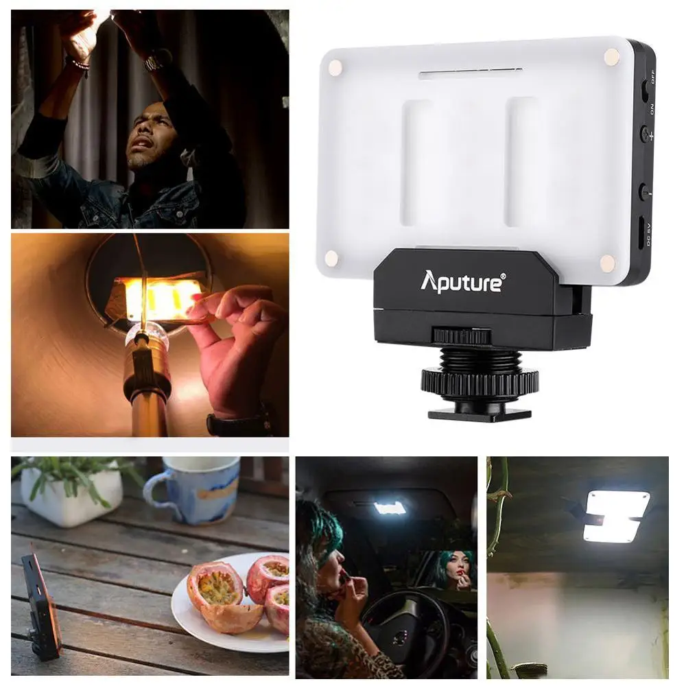 Светодиодный мини светильник Aputure для видеосъемки pockable TLCI/CRI 95 + на камере