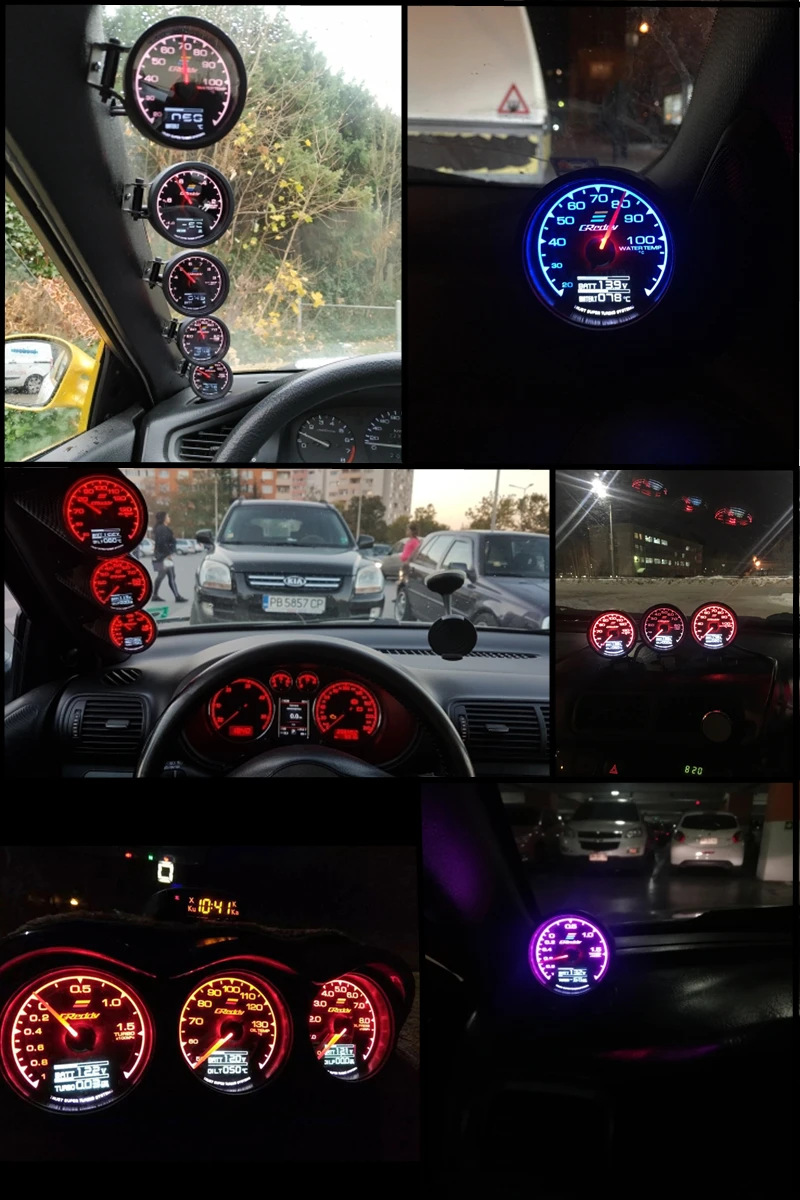 Спидометр GReddi Multi D/A lcd цифровой дисплей температуры масла автомобильный измерительный прибор 2,5 дюймов 62 мм 7 цветов в 1