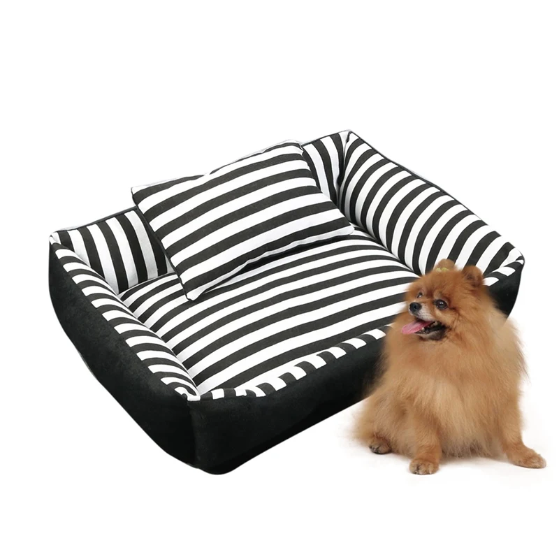 Лидер продаж диван для собак прямоугольная кровать Полосатое гнездо щенка