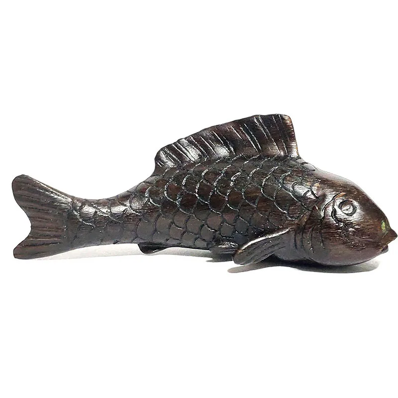 

Y6021-коллекционный, 20 лет, 2 дюйма, ручная резьба, железное дерево, Netsuke - Pretty Fish
