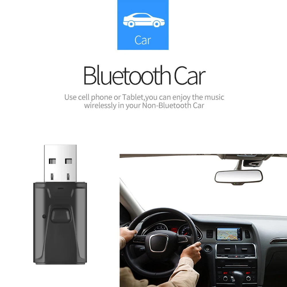 

Kebidu 2 in 1 Bluetooth 5.0 Adapter Receiver Transmitter Adapter Hands-free 3.5mm AUX Stereo Mini Adapters for PC TV Car Speaker