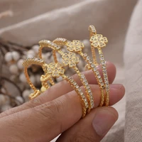 dubai bangle 4pcslot flower ethiopian gold color bangles for boys girls baby dubai wedding bracelet african arab jewelry
