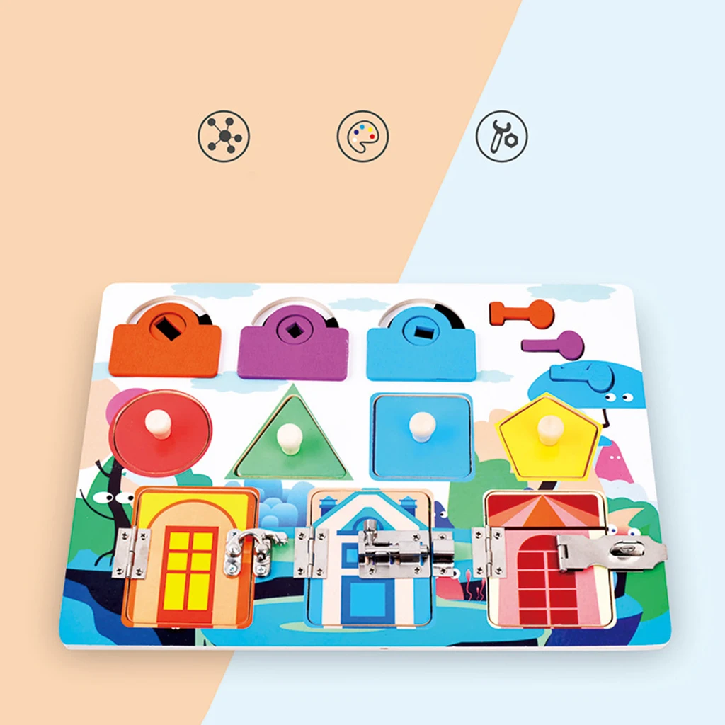 Доска Монтессори для малышей деревянная игрушка с сенсорной разблокировкой