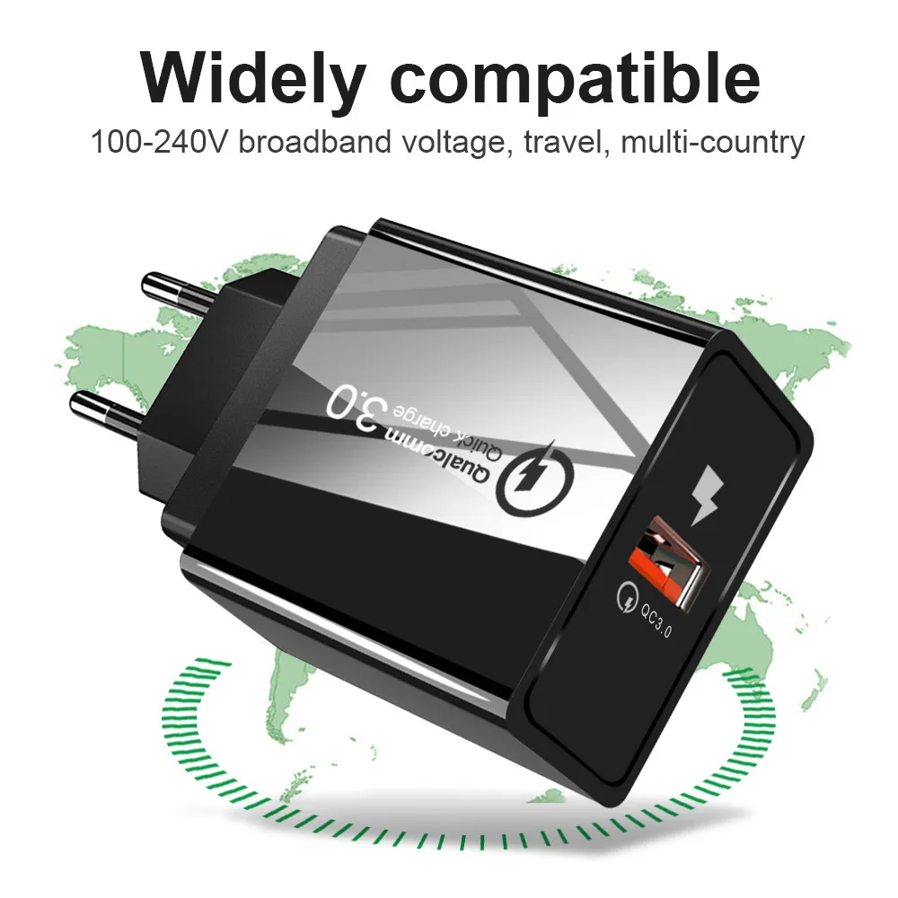 Зарядное устройство EU US USB для iphone X 8 7 6 huawei xiaomi Быстрая зарядка QC4.0/3,0 5 V/3A адаптер для зарядки FCP/VOOC/DASH/QC3.0/QC2.0