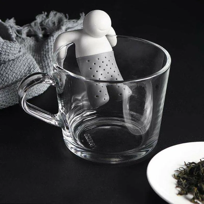 

Silicone Tea Strainer Interesting Life Partner Cute Mister Teapot Mr Little Man People Tea Infuser Filter Brewing Making Teapot