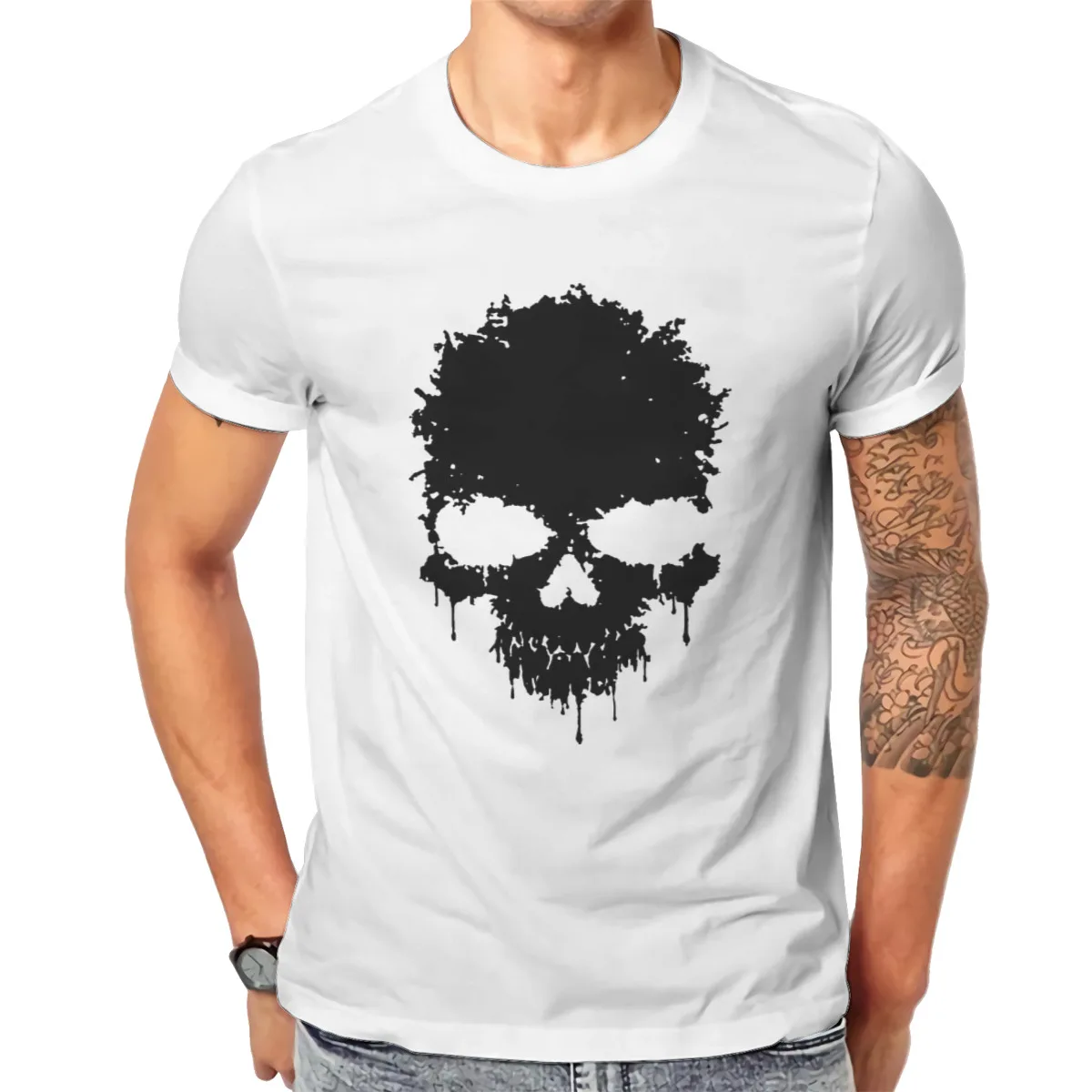 

Skull Grunge T shirt Men T shirt summer T-shirt