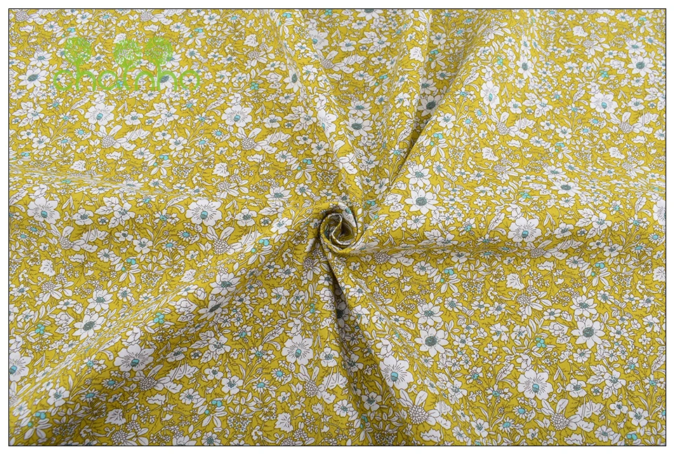 Chainho, Цветочная серия, простая хлопковая ткань с принтом, сделай сам, стеганый и швейный поплин материал для платья для малышей и детей, рубашка, юбка, 100x145 см