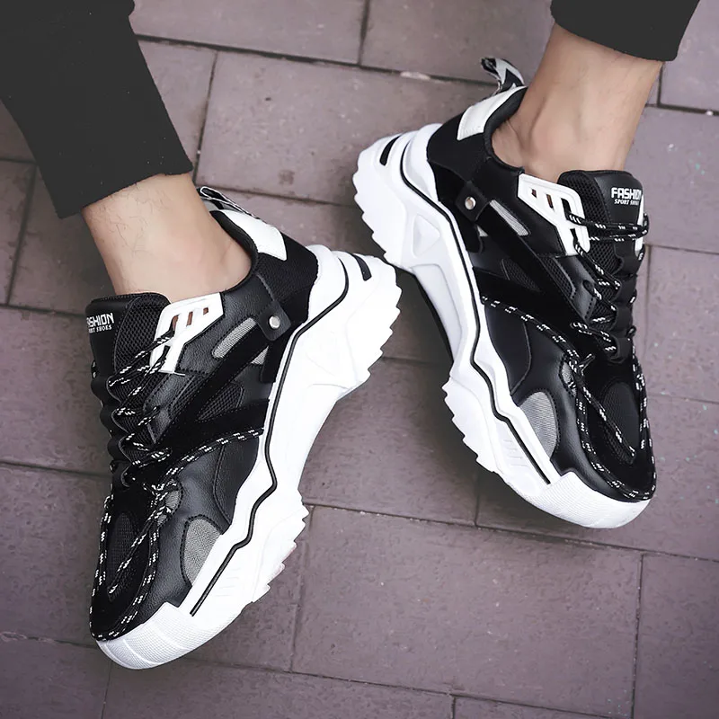 Мужская спортивная обувь для бега на толстой подошве дышащая модные мужские