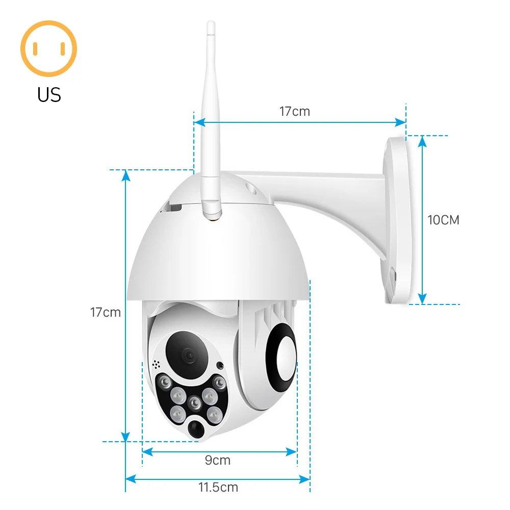 

P05 2MP PTZ Wireless IP Camera CCTV System Two-Way Audio Security WiFi 1080P Digital Zoom Surveillance Camera Support ONVIF