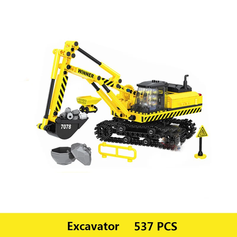 Конструктор для города совместимый экскаватор бульдозер кран цементный