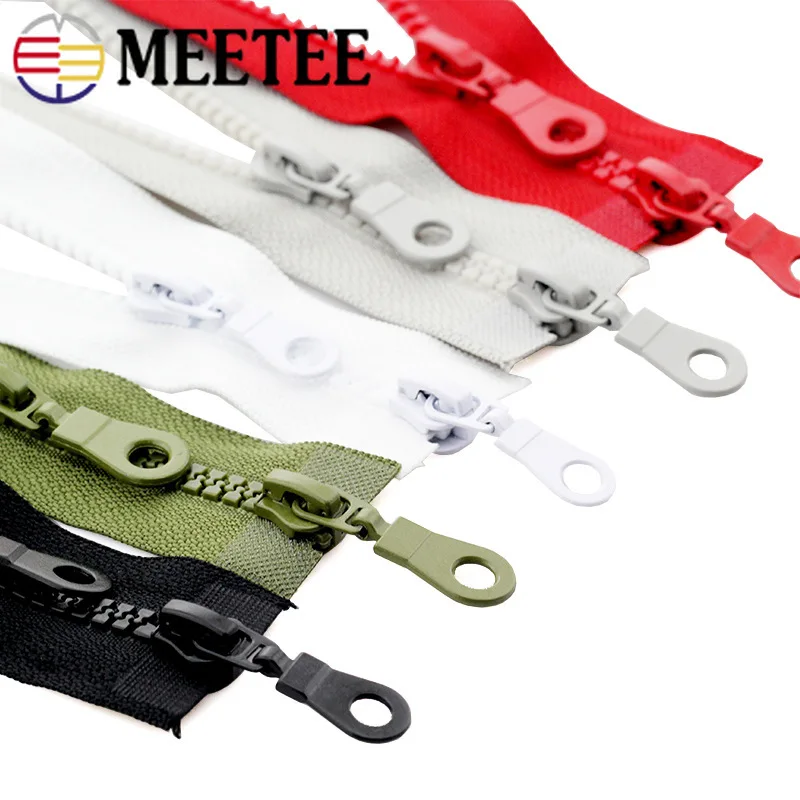 Meetee 5 шт. 70/80 см # резиновая двойная открытая молния для пуховика детская одежда