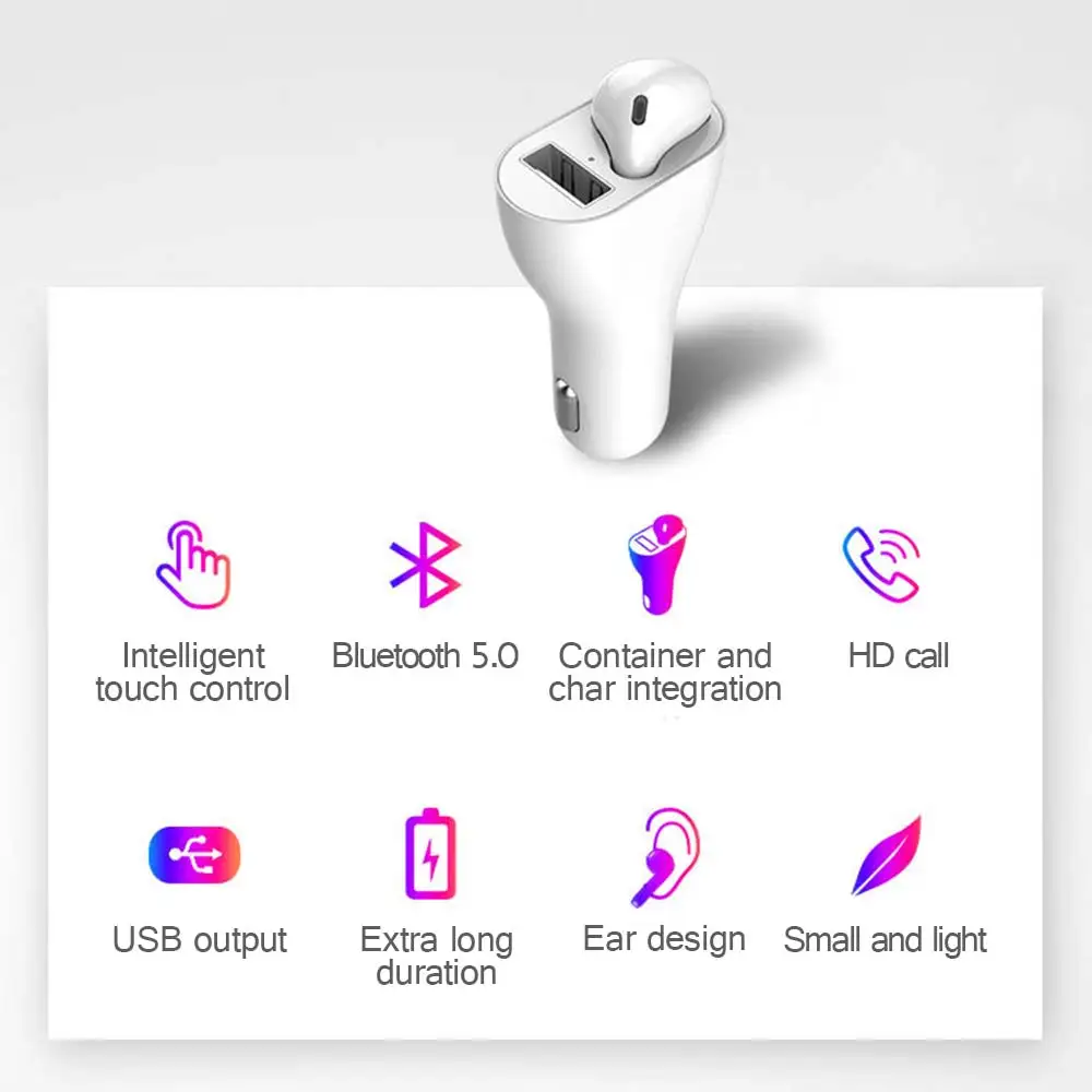 Беспроводные наушники Vehemo зарядное устройство для автомобиля Bluetooth гарнитура с