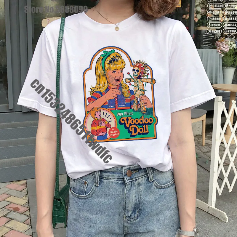 Футболка Satan Demon Women Harajuku страшный ужас Satanism Reaper футболка Grim Baphomet сатанист злая Woman