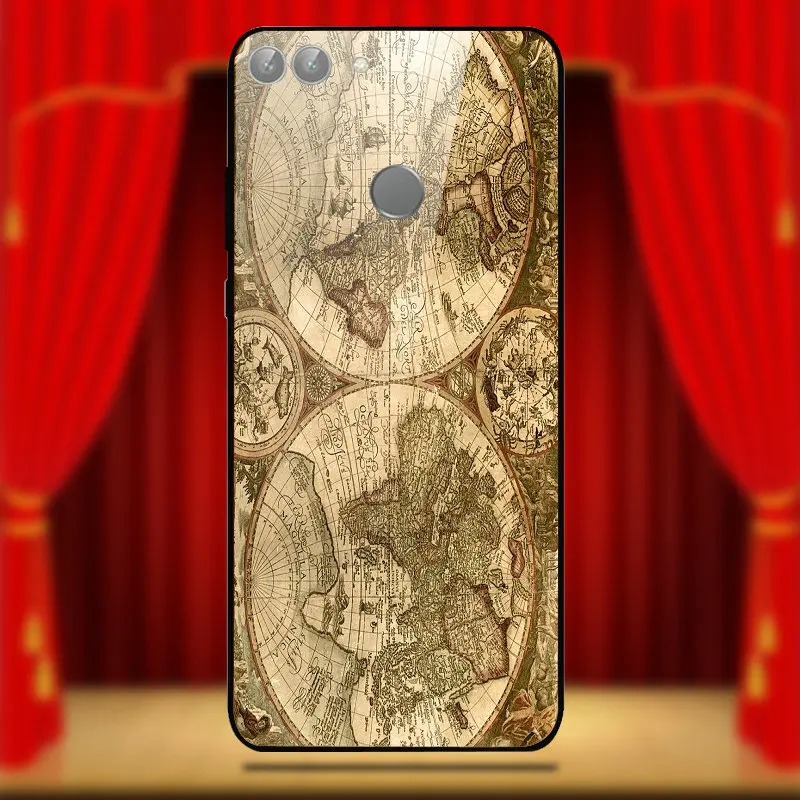 Ретро старинные карты мира закаленное стекло мобильный телефон чехлы для Huawei Honor