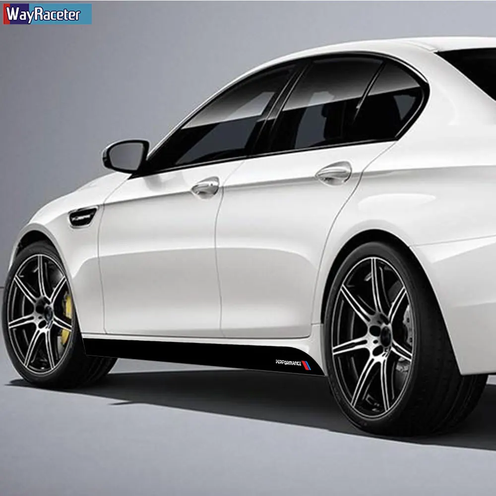 2 шт. Виниловая наклейка на дверь автомобиля боковые полоски юбка стикер для BMW M5