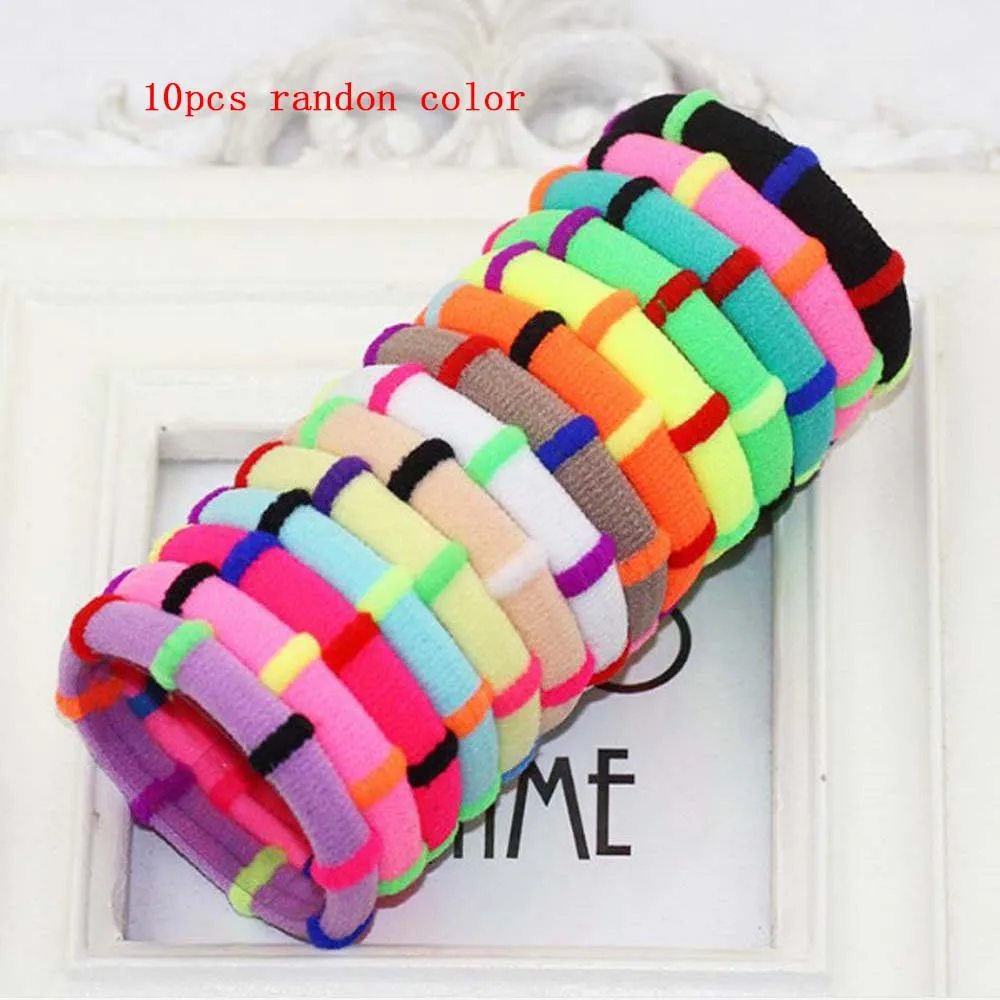 10 шт./лот женские эластичные повязки для волос девочек и детей резинка аксессуары