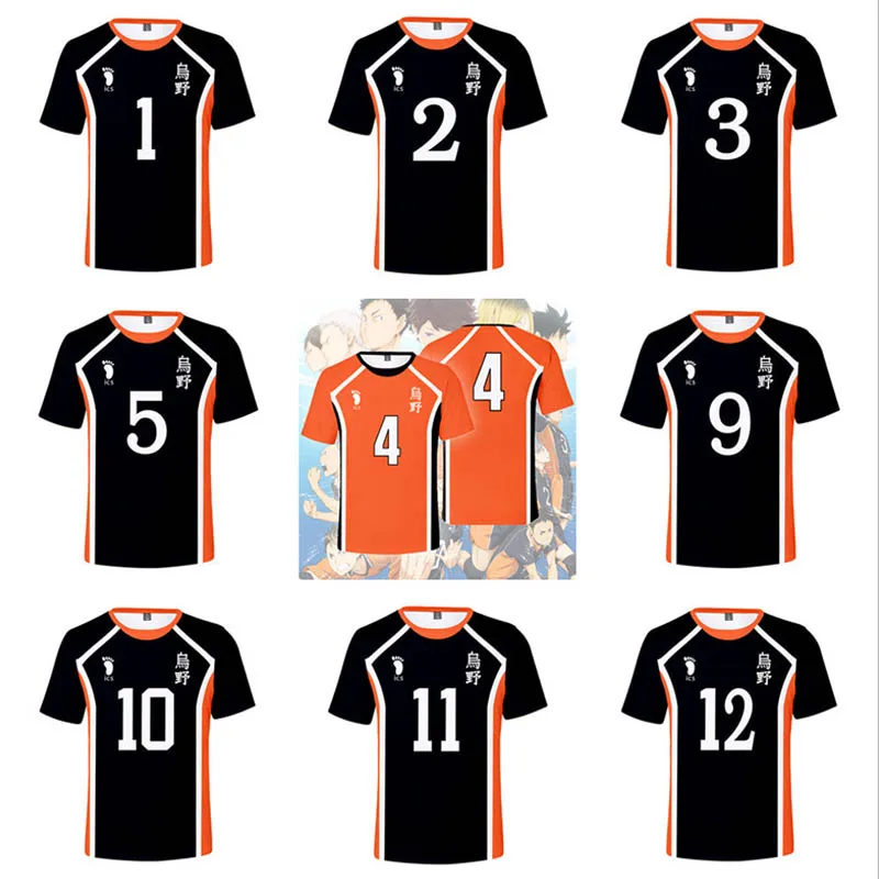 

Haikyuu! Костюм для косплея Shoyo футболка Hinata Karasuno топы для школьного волейбола Kageyama Tobio спортивная рубашка
