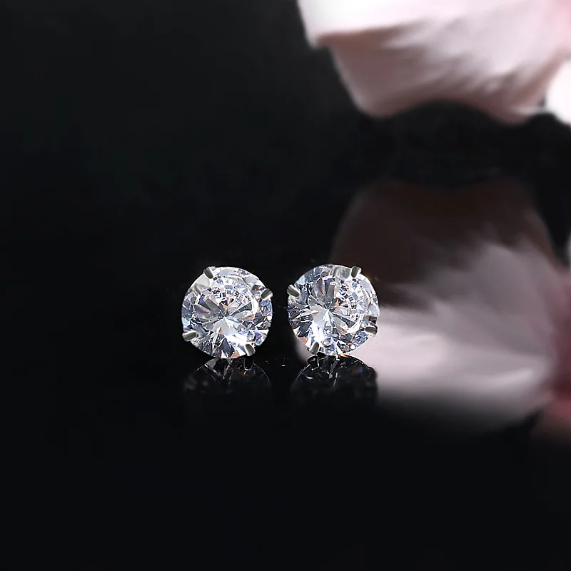 

Elegant 100% 925 Silver Sterling Created Moissanite Cubic Zircon Stud Earring Fine Jewelry For Women Wedding Gift Wholesale