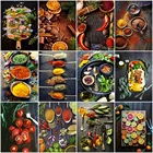 HUACAN DIY алмазная живопись Кухня стразы из картина крестом Еда мозаика алмаз фрукты домашнее украшение