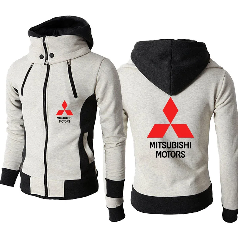 

2021 New Casual Thicken Men Jackets Mitsubishi car logo print warm cotton clothes high quality Casual style Hooded jacket top