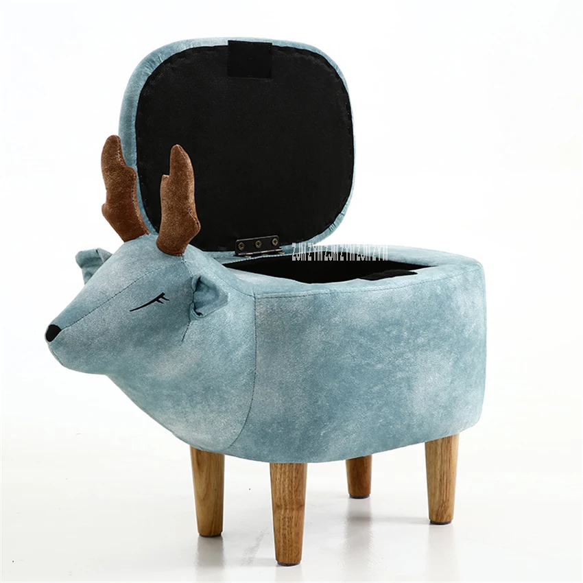 

33 Simple Moderm Solid Wood Foot Children Storage Stool Soft Cushion Living Room Low Sofa Animal Stool Shoe Changing Stool