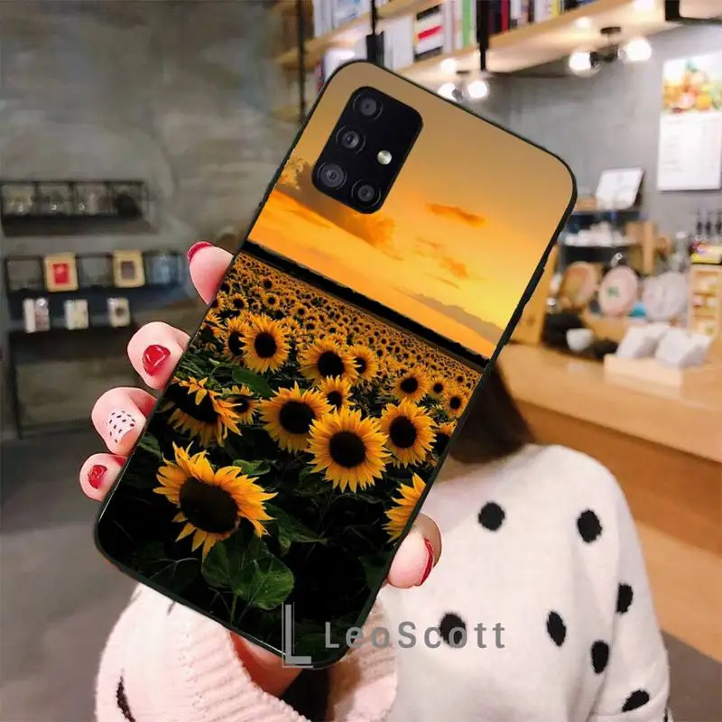 Beautiful yellow sunflower Phone Case For Samsung A40 A31 A50 A51 A71 A20E A20S S8 S9 S10 S20 Plus note 20 ultra | Мобильные