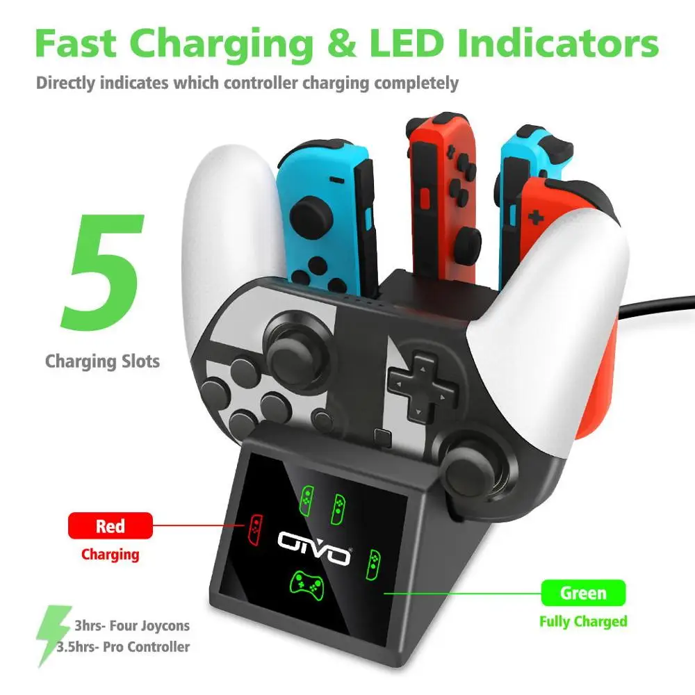 Набор аксессуаров для игр OIVO Nintendo Switch Controller зарядная док станция сумка переноски