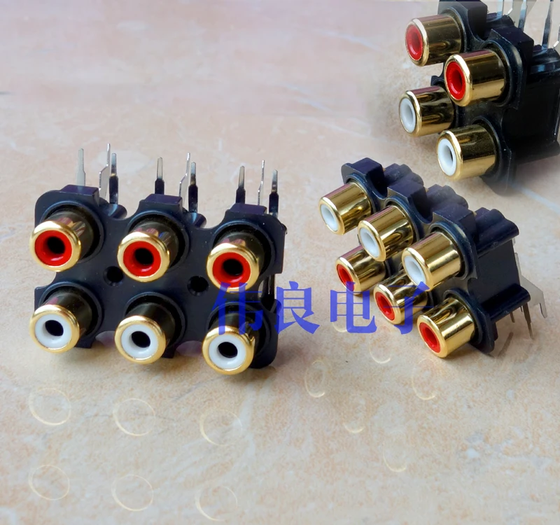 

6 bit /4 bit gold-plated input lotus socket RCA