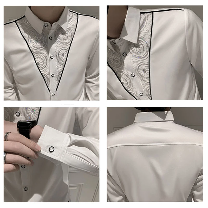 Рубашка мужская осенняя с цветочным принтом длинным рукавом | Мужская одежда