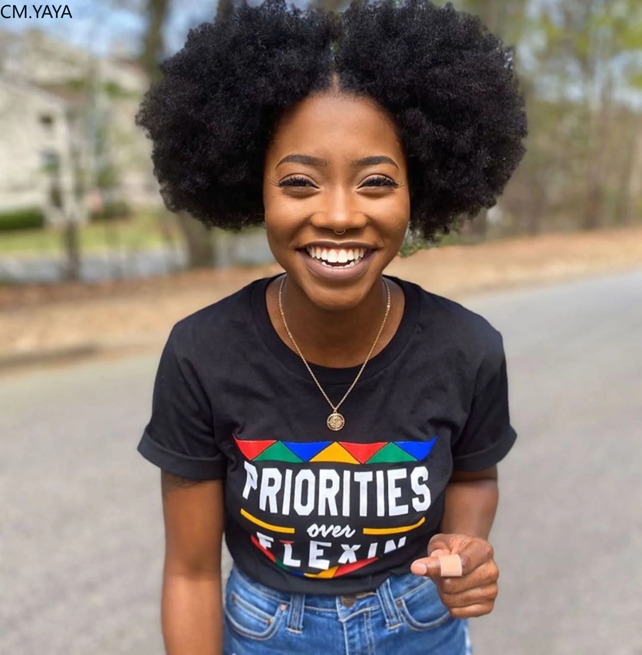 Женская футболка с короткими рукавами круглым вырезом принтом букв модная