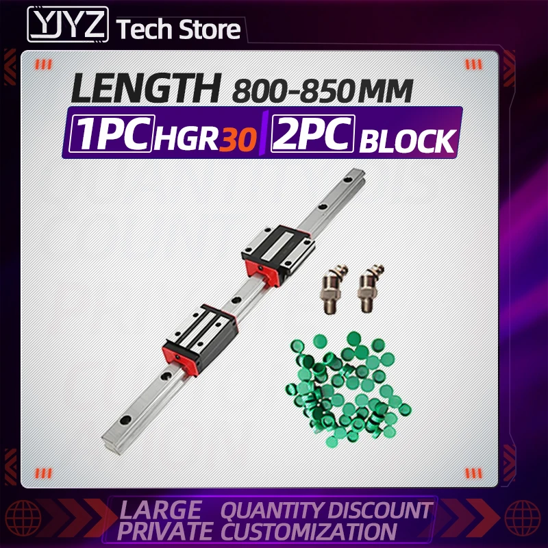 

Linear Rail Guide 1pc 800/850mm HGR30+2pcs HGH30CA/HGW30CC Linear Narrow/Flange carriges Sliding Block cnc parts