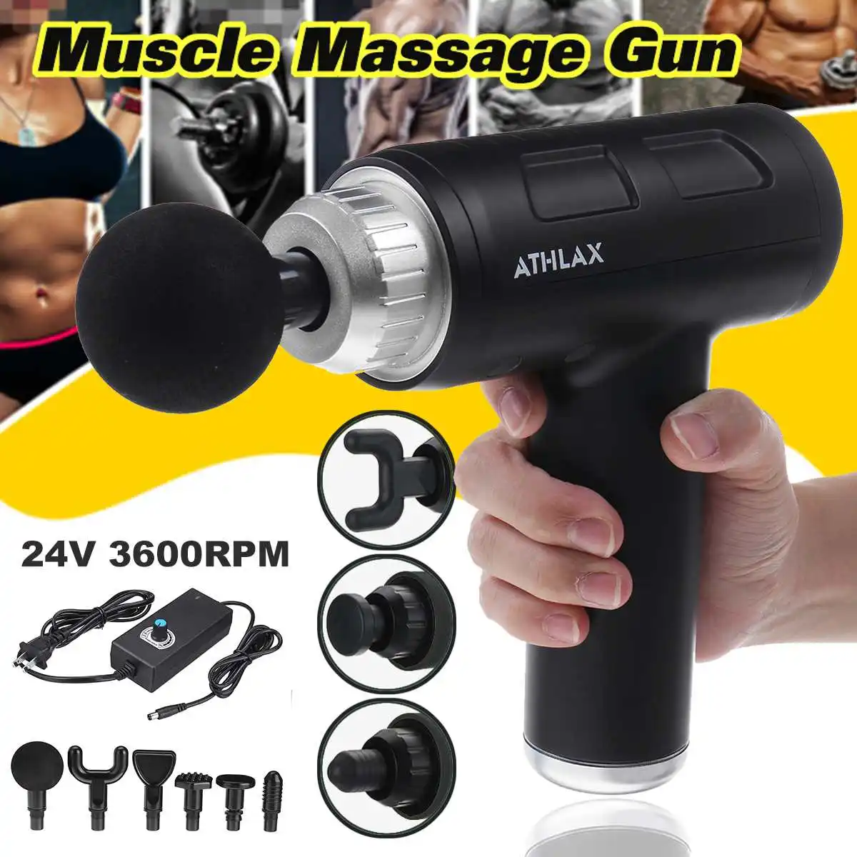 

Myofascial Physiotherapy Fascia Guns With 6 Heads Noise Reduction Denoise Electric Massage Muscle Relax Deep Vibration Massager